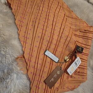 Loro Piana Orange Scarf with Pink Dots